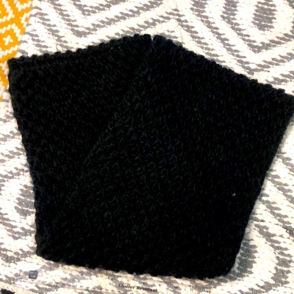 X Large Chunky Knit Black Infinity Scarf